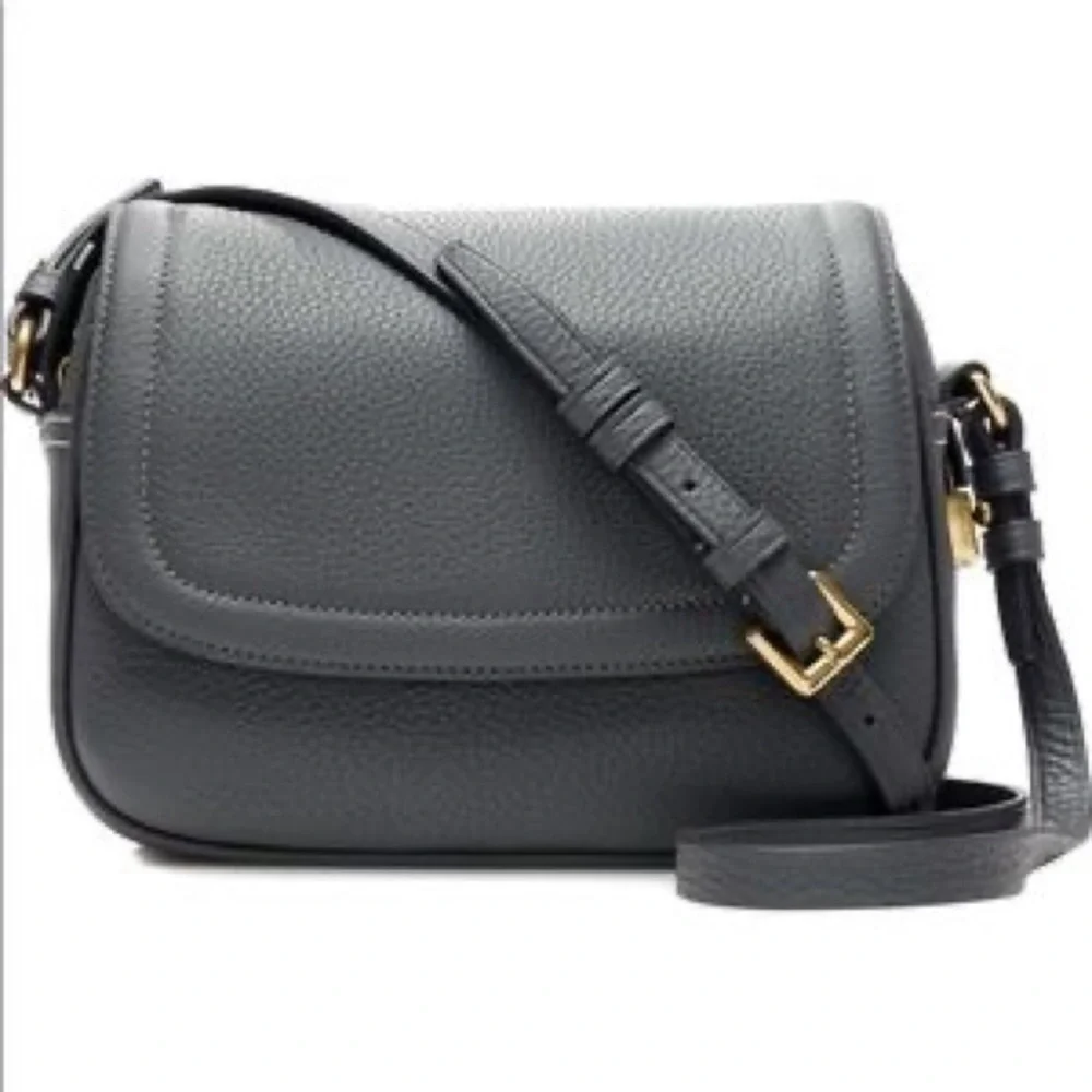 J. Crew Signet Flap Leather Crossbody Bag